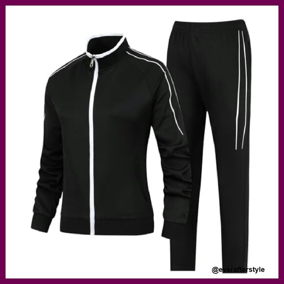 Full-Zip Athletic Tracksuit Set Active Wear Lightweight Comfortable Y2K Style - Picture 2 of 7